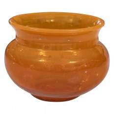 Circular wide orange Murano glass bowl